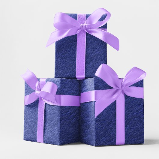 偽のイギリス海軍の青い革の質感 ラッピングペーパーシート