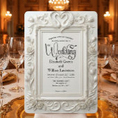 偽のエンボス加工のスワン＆ローズのフェアリーテイルウェディング 招待状