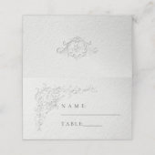 偽のエンボス加工の花の結婚式の席札 プレイスカード (外部開封)