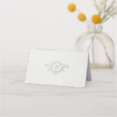 偽のエンボス加工の花の結婚式の席札 プレイスカード (裏面)