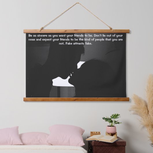 偽のカップルを暗いジェスチャーで引き付ける 吊り下げ型タペストリー (寝室)