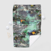 偽のカラフル岩の前支配ミントグリーン灰色 ゴルフタオル (インサイチュ)