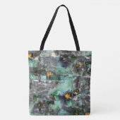 偽のカラフル岩の前支配ミントグリーン灰色 トートバッグ (正面)