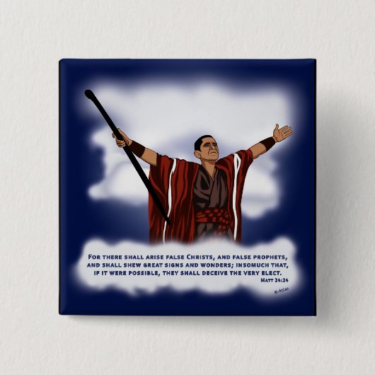 偽のキリスト(オバマ) 缶バッジ (正面)