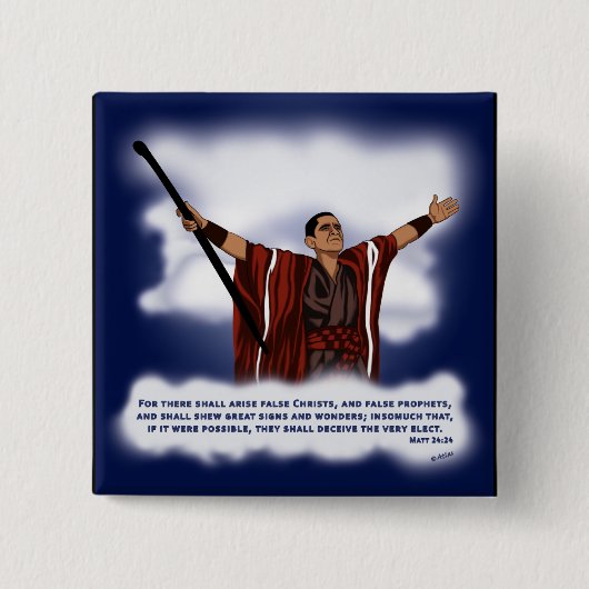 偽のキリスト(オバマ) 缶バッジ (正面)