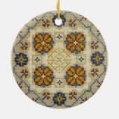 偽のクロスステッチ刺繍クリスマスオーナメント セラミックオーナメント (裏面)