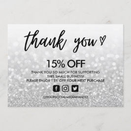 偽のグリッターありがとうハートメディア挿入 招待状