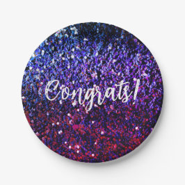 偽のグリッターとお祝い ペーパープレート