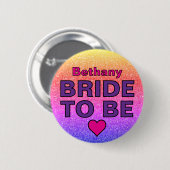偽のグリッターブライドトゥビーカスタムネーム 缶バッジ (正面&裏面)
