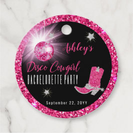 偽のグリッター ピンク ディスコカウガール ブライズメイド パーティー フェイバータグ
