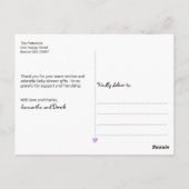 偽のグリッター ベビーシャワー お礼 ポストカード (裏面)