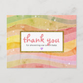 偽のグリッター ベビーシャワー お礼 ポストカード (正面)