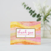 偽のグリッター ユニコーンの誕生日お礼 ポストカード (スタンド正面)