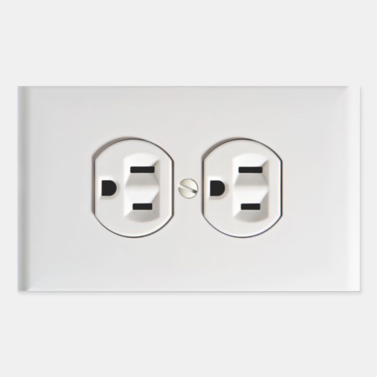 偽のコンセント 長方形シール (正面)