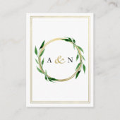 偽のゴールドの花輪 ウェディング レセプション カード (裏面)