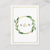 偽のゴールドの花輪 ウェディング RSVP カード (裏面)