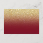 偽のゴールドグリッター バーガンディ 詳細 結婚式 エンクロージャーカード (裏面)