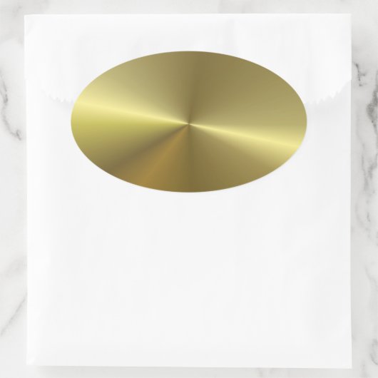 偽のゴールドメタリック調おしゃれなブランケットンプレート 楕円形シール (バッグ)