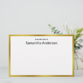 偽のゴールド ホワイト ブラック あなたの名前の机から 便箋 (スタンド正面)