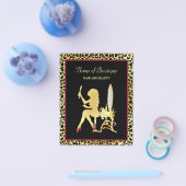 偽のゴールド レオパード ヘア ブティック特別イベント チラシ (シングル)