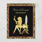 偽のゴールド レオパード ヘア ブティック特別イベント チラシ (正面)