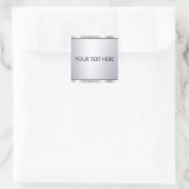 偽のシルバーメタリック調カスタムテキストテンプレート スクエアシール (バッグ)