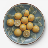 偽のストーンウェア陶芸 レモン ペーパープレート (正面)