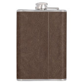 偽のダークブラウンのレザー調 フラスク (裏面)