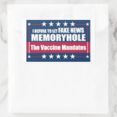 偽のニュースはワクチンの任務を暗記する 長方形シール (バッグ)