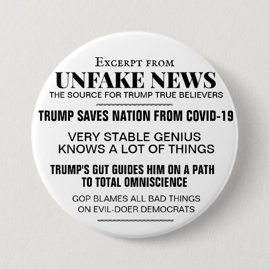 偽のニュースを切り取る 缶バッジ (正面)