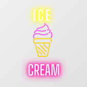 偽のネオンアイスクリームコーン事業 ウィンドウサイン (シート)