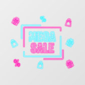 偽のネオンサイン メガセール ビジネス 小規模 ウィンドウサイン (シート)