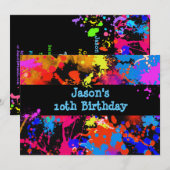 偽のネオン, ペイントのしぶき, ペイントボール, 招待状 (正面/裏面)