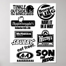 偽のファストフード ポスター