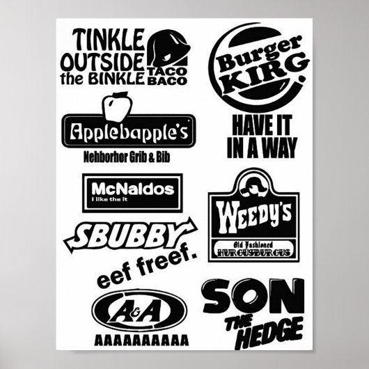 偽のファストフード ポスター (正面)