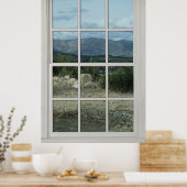 偽のフェイク窓の錯覚リアリスティック砂漠のビュー ポスター (キッチン)