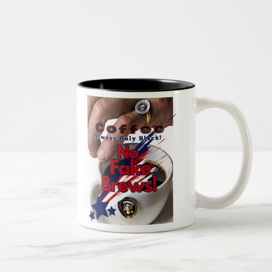 偽のブリュウはダメ!ブラックコーヒーシール承認! ツートーンマグカップ (右)