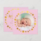 偽のホイルが施された新しい女の子の赤ちゃん シーズンカード (正面/裏面)