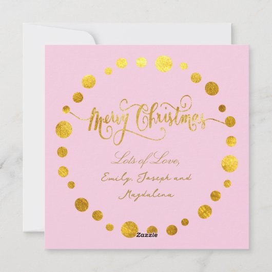 偽のホイルが施された新しい女の子の赤ちゃん シーズンカード (裏面)