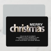 偽のホイルクリスマスホリデーパーティーの招待状 招待状 (正面/裏面)
