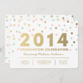 偽のホイル コンフェッティ | 卒業式招待状 招待状 (正面/裏面)