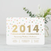 偽のホイル コンフェッティ | 卒業式招待状 招待状 (スタンド正面)