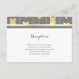 偽のホイル ゴールデン アローズ グレー ウェディング レセプション エンクロージャーカード
