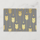 偽のホイル ゴールデン アローズ グレー ウェディング レセプション エンクロージャーカード (裏面)