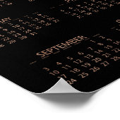 偽のローズゴールドとブラックのモダン2017カレンダー ポスター (角)