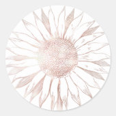 偽のローズゴールドのひまわり ラウンドシール (正面)
