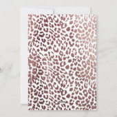 偽のローズゴールドのヒョウ柄の写真ホリデー シーズンカード (裏面)
