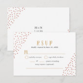偽のローズゴールドの紙吹雪 ウェディング バフェ RSVP (正面/裏面)