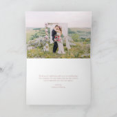 偽のローズゴールドコンフェッティドットのウェディング サンキューカード (内部)