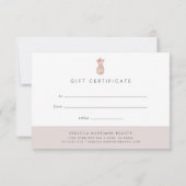 偽のローズゴールドパイナップルギフト証明書 (裏面)